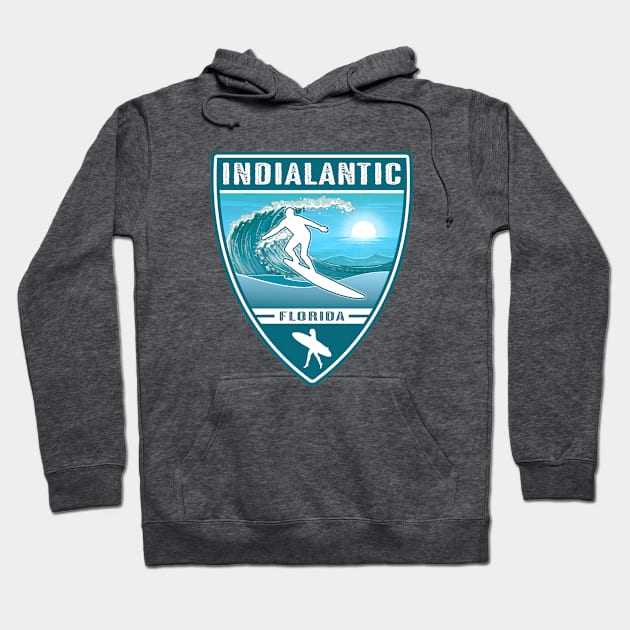 Surf Indialantic Florida Hoodie by Jared S Davies